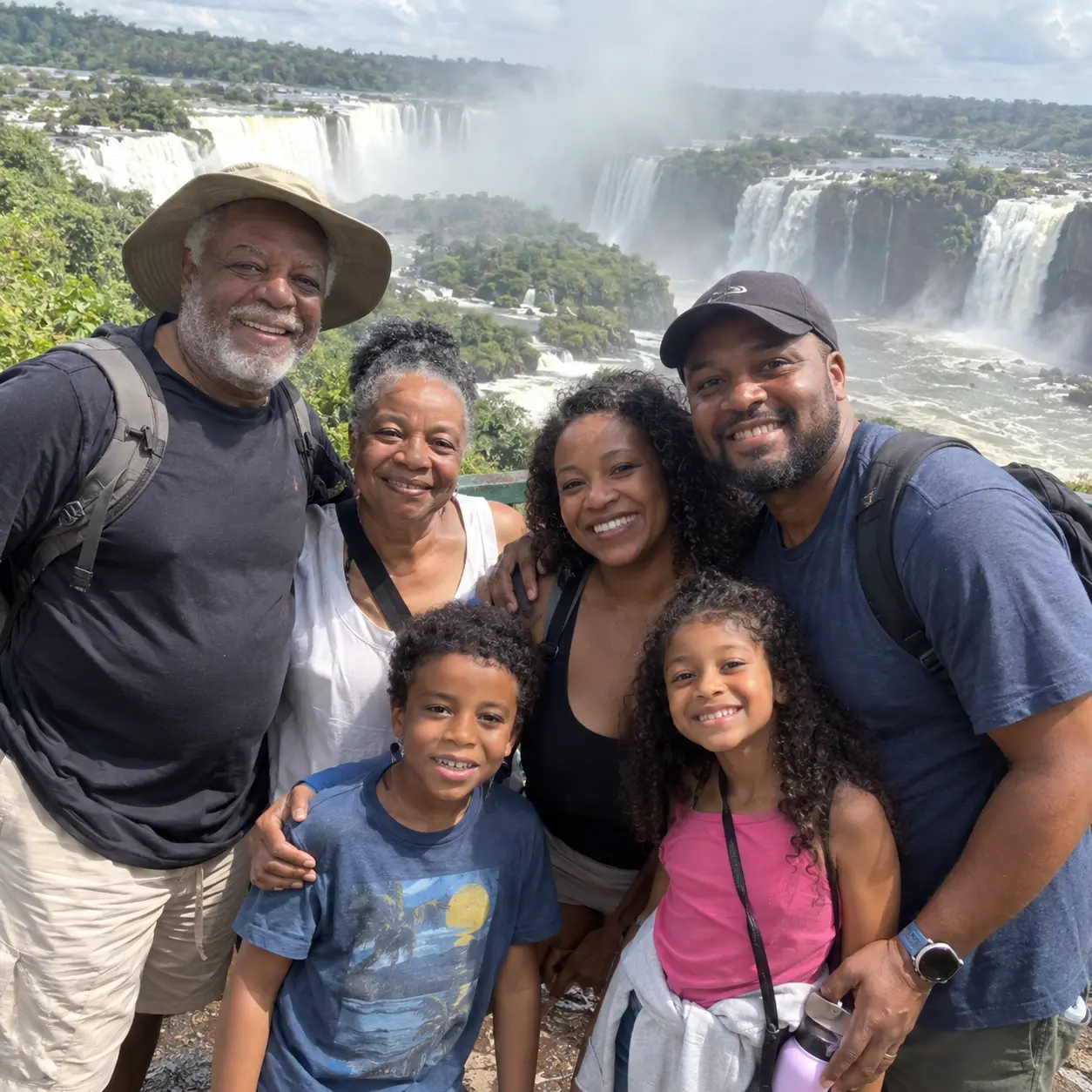 Família nas Cataratas do Iguaçu