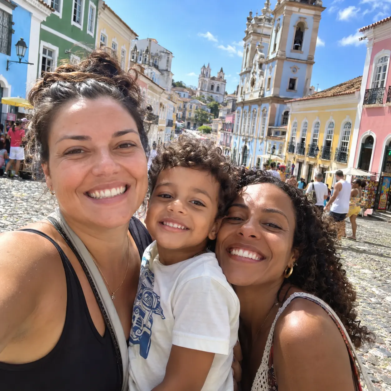 Família no Pelourinho, em Salvador